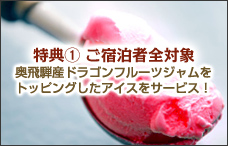 奥飛騨産ドラゴンフルーツジャムのアイス